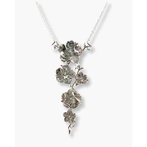 Collier en feuilles de filigrane plaqué rhodium - Product Image 1