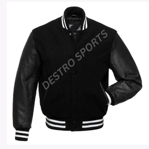 Custom Style Varsity <b>Jacket</b> for Men's Melton Wool <b>Jackets</b> Wholesale Letterman with <b>Leather</b> <b>long</b> Sleeves - Product Image 1