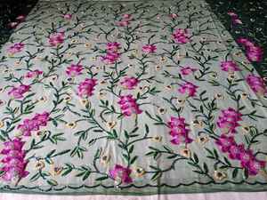 Export Quality Soft Cotton <b>Beaded</b> <b>Fabric</b> with 3D Floral Applique for Wedding Gowns Sarees and Kaftans Available for Export Price - Product Image 2