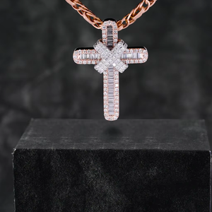 Hip Hop Moissanite diamond <b>Cross</b> Pendant Iced Out <b>Necklace</b> VVS Round Custom hip hop Pendant for men women - Product Image 1