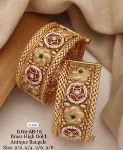 High Quality Designed Bangles Set with 22K <b>Gold</b> Plated Modern Style Bangles Set for Women Wear Jewelry by Exporters - Product Image 3