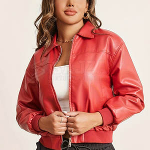 Chaqueta de bombardero de cuero de moda para mujer, ropa de abrigo de cuero suave y duradera para invierno, Otoño y uso diario - Product Image 6