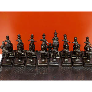 Juego de Ajedrez de Latón de la India, Exótico y de Primera Calidad, Elegante Juego de Mesa Artesanal para Entretenimiento en Interiores y Exteriores y Práctica de Estrategia - Product Image 2