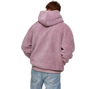 Venta al por mayor de peso pesado de lana Polar hombres pulóver con capucha personalizado bordado gota hombro transpirable media cremallera estilo de invierno - Product Image 6