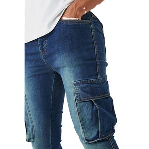 OEM Wholesale Custom Slim Fit Fashionable Multi Pockets Comfortable Pants <b>Denim</b> <b>Material</b> Men's Jeans For Sale - Product Image 6
