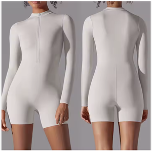 Catsuit de gimnasio personalizado para mujer al por mayor, monos de Fitness calados en la espalda, monos de entrenamiento, de una pieza Catsuit, Mono de Yoga - Product Image 5