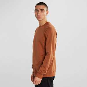 Pull-over en coton unisexe pour hommes, sweat-shirt d'hiver à col ras du cou de couleur unie, tissu polaire imprimé avec logo personnalisé, vente en gros de style décontracté - Product Image 5