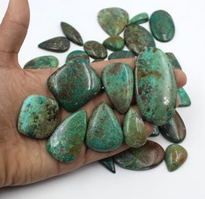 Vente en gros de cabochons de chrysocolle naturelle, pierre semi-précieuse verte, pierre en vrac pour la fabrication de pendentifs de cristal de guérison, artisanat - Product Image 3