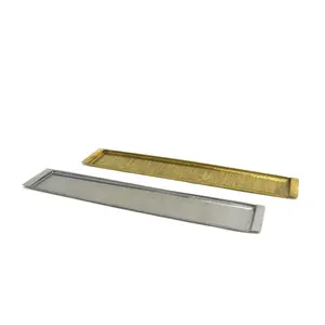 Plateau de service en métal de forme rectangulaire Plateau de designer fait à la main de belle qualité Plateau de service en métal fantaisie de table élégant classique - Product Image 4