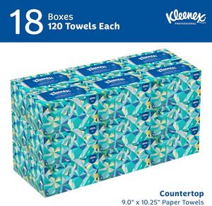 Toallas de Mano Kleenex Professional en Caja Pop-Up, 9" x 10.5", 120 Hojas/Caja, 18 Cajas/Caja de Transporte (01701) - Product Image 6