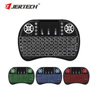Keyboard genggam Gaming RGB, I8 Air Fly Mouse dengan lampu latar 2.4G PC Keyboard Kustom bantalan sentuh nirkabel Keyboard Mini untuk kotak TV pintar