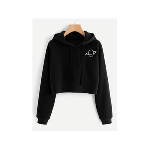 Sudadera con capucha holgada con estampado de letras y Top corto personalizado para mujer, sudaderas informales, Jersey recortado, Sudadera con capucha de gran tamaño para mujer - Product Image 6