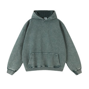 Venta al por mayor de algodón mezclado Heavyweight 425G Duty Sudadera con capucha Washed Men's Sweatshirt Oversized Men's Hoodies - Product Image 1