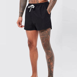 Pantalones cortos de baño para hombre con cintura elástica de nailon transpirable de alta calidad con logotipo personalizado liso, ligero, superventas - Product Image 1