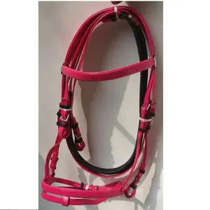 Smart Hot Selling Top Kwaliteit Rode Duurzame Pvc Rubber Paard Hoofdstel Met Rubber Teugels/Pvc Paard Hoofdstel Met Rubber Teugels