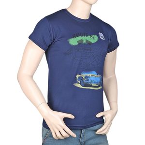 Camiseta Estampada de Corte Ajustado para Hombre - Azul Marino - Product Image 1