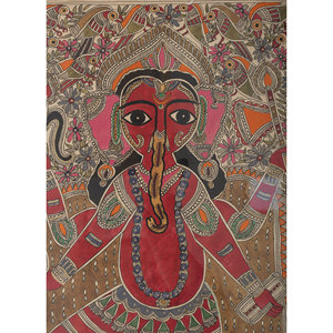 Art mural et tapisserie sur toile au design bohème abstrait rose et violet, peinture élégante avec motif stylé - Product Image 2