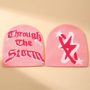 Oem Bonnet unisexe de haute qualité coloré vert noir à déplier en tricot chaud avec tête de mort Logo personnalisé Design Jacquard Bonnet d'équipe pour sports d'hiver - Product Image 6
