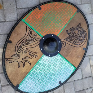 Escudo Vikingo CH, Escudo Personalizado, Escudo Redondo de Madera, Artesanía Calvin - Product Image 5