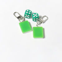 Porte-clés Mahjong en résine, pendentif dés de Mahjong, breloque pour sac et portefeuille, accessoires de mode, cadeau porte-bonheur, ornements de porte-clés Mahjong