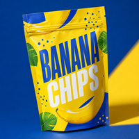 Sachet Doypack refermable, étanche à l'humidité, de qualité alimentaire, pour chips de banane, chewing-gum et aliments pour animaux, format personnalisé, avec fermeture zip, vente en gros