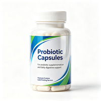 Étiquettes transparentes en PET imperméables imprimées pour bouteilles de capsules probiotiques Haoxuan OEM, pour l'emballage de compléments alimentaires