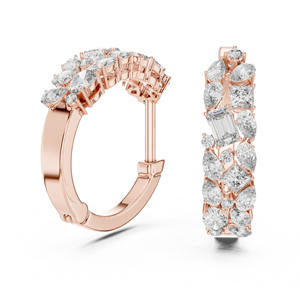 Elegante 14K amarillo y oro rosa laboratorio cultivado diamante pera corte rodio plateado Stud pendientes compromiso joyería Unisex - Product Image 6