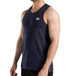 Precio al por mayor Gym Stringer Camiseta sin mangas transpirable Culturismo Verano Entrenamiento Cuello Chaleco sin mangas Crop Gym Men Tank Top - Product Image 2