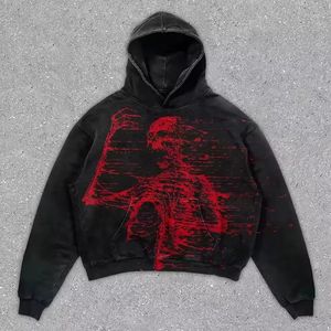 Nuevo diseño 100% algodón personalizado serigrafía Sudadera con capucha hombres de gran tamaño 380 Gsm peso pesado Vintage lavado sudaderas con capucha - Product Image 6