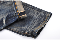 Lotfeel Jeans en denim vintage de haute qualité, marque de créateur, jeans déchirés pour hommes, denim stretch à ourlet brut
