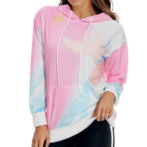 Sweat à capuche pour femmes, streetwear décontracté, épaules tombantes, respirant, écologique, sweat à capuche tricoté, logo personnalisé, impression de pull - Product Image 3