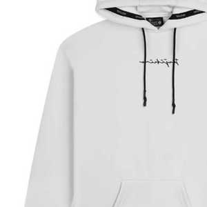 Sudaderas con capucha para hombre Pro Signature Hoodie White Heavyweight 100% Cotton Relaxed Fit 3D Rubber Logo con cordones con punta de cera - Product Image 5