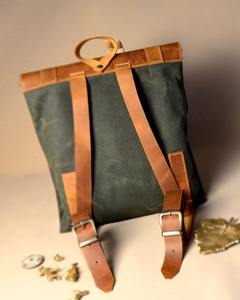 Mochila de Lona y Cuero Premium, Suave, Ecológica, Elegante, para Viajes, Trabajo, Escuela, Senderismo, Unisex, Duradera, con Múltiples Bolsillos, CBP-0130 - Product Image 5