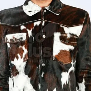 Veste en cuir de vache véritable pour homme - Vêtement de moto élégant avec logo frontal, séchage rapide et écologique - Product Image 4