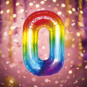 Globo de fiesta con diseño de amor, multicolor, número N0, 100 cm, bolsa de 12 unidades - Product Image 3