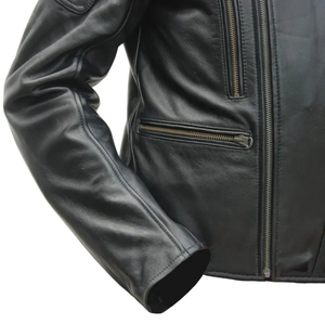 Chaqueta de piel de oveja cálida de invierno para hombre, ropa informal transpirable, chaqueta de motocicleta negra de cuero genuino impermeable razonable - Product Image 6