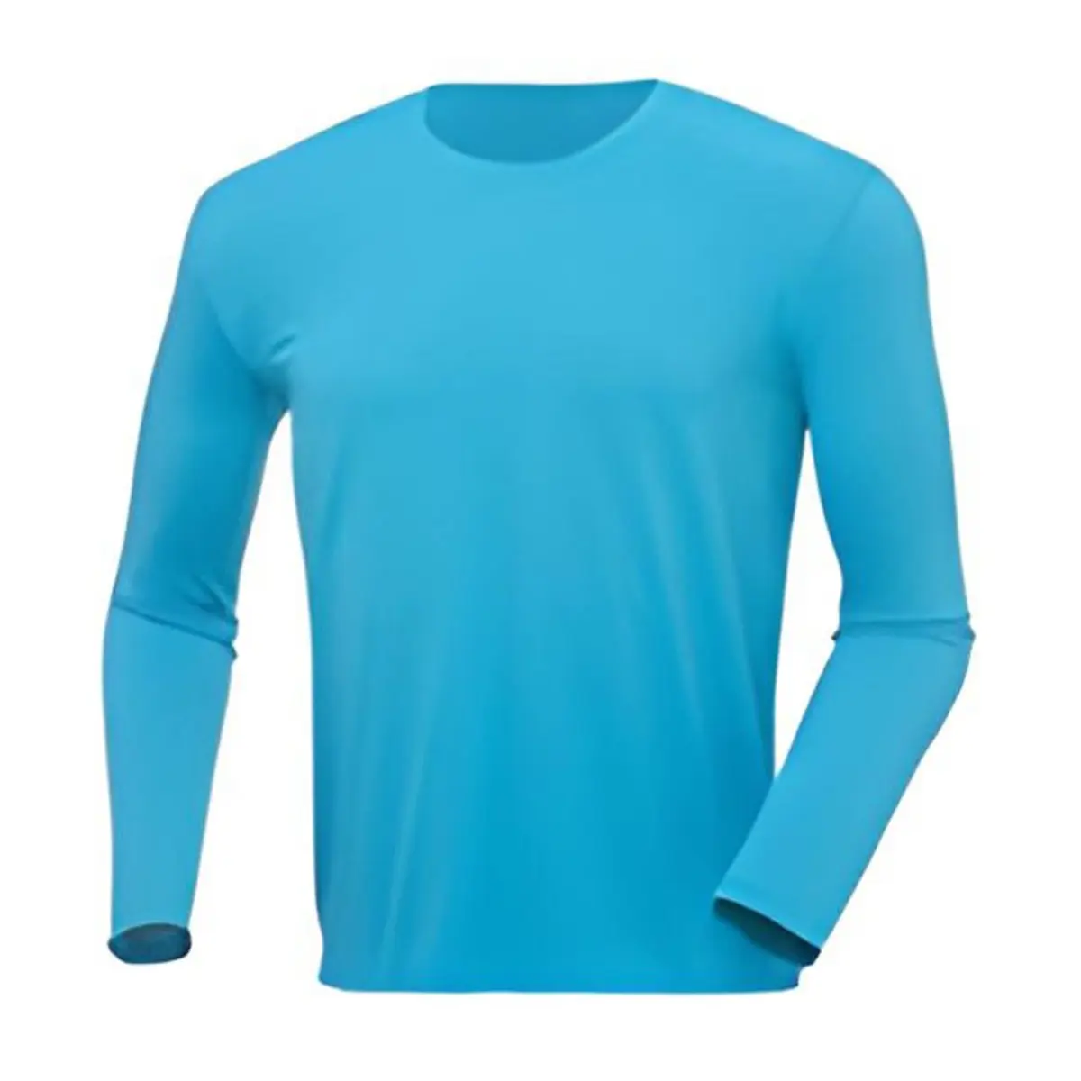 Sports men's long-sleeved T-shirt basic model organic pure 100% cotton increased wear resistance