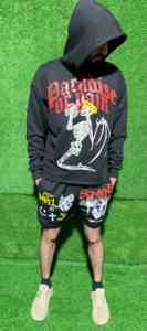 Sweat-shirts en tissu personnalisé pour hommes, sweat-shirts en coton décontractés à col rond et à manches courtes, impression de logo pour hommes - Product Image 4