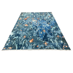 HII moderne noué à la main laine/soie de bambou brodé coupe Pile tapis lavable pour un usage domestique dans la salle à manger et la chambre - Product Image 5