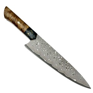 Venta al por mayor personalizado de alta calidad OEM ODM servicio estilo japonés Chef cuchillo Damasco acero blanco sombra madera acero inoxidable - Product Image 2