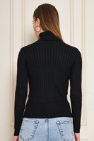Suéter de Punto de Manga Larga para Mujer, Cuello Alto, Estilo Informal para Oficina, Suéter de Punto Cómodo, Venta al por Mayor