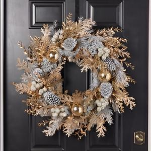 Modern Style Christmas <b>Decoration</b> <b>Wreath</b> for Christmas Wall and Room <b>Decoration</b> in Round Shape Iron Metal - Product Image 1