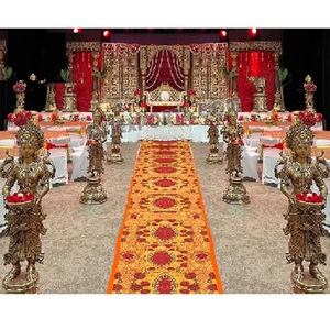 Décoration d'allée de mariage sud-indienne, thème Moghol, avec Diya, pour scène de cérémonie de mariage et aménagement de salle de réception de mariage, UK - Product Image 1