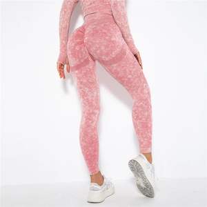 Mallas de Yoga sin costuras de cintura alta para mujer, ropa de gimnasio de patrón sólido para entrenamiento, correr, deportes y Fitness para uso en el gimnasio - Product Image 4