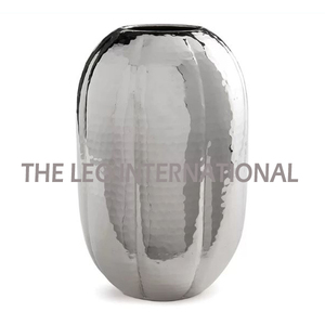 Florero de hierro costero pulido brillante con forma única de Metal de aluminio, Decoración de mesa para el hogar usada hecha a mano de lujo - Product Image 5