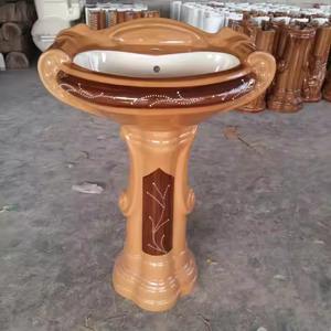 Lavabo de cerámica personalizado para baño de colores de mármol, lavabo de mano, lavabo de pedestal, lavabo artístico - Product Image 3