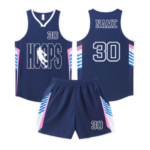 Camiseta de baloncesto de equipo de escuela secundaria juvenil con cuello en V transpirable de malla personalizada, uniformes de baloncesto, Kit de camisetas de baloncesto - Product Image 3