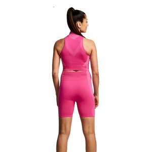 Fabricant de vêtements de fitness Short de yoga taille haute à coutures pour femmes Short de fitness personnalisé à motif tricoté rose pour femmes - Product Image 2