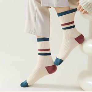 ODM <b>Stripe</b> Ribbed Crew <b>Socks</b> High Quality Cotton Anti-Bacterial Casual Daily Wear for <b>Men</b> Custom Wholesale From Vietnam Factory - Product Image 2