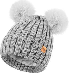 Hot Sale Unisex Winter Knitted <b>Hat</b> Warm Reversible Skull Beanie Cap Custom Acrylic <b>Fluffy</b> Wool for Men Women Outdoor Beanies - Product Image 6